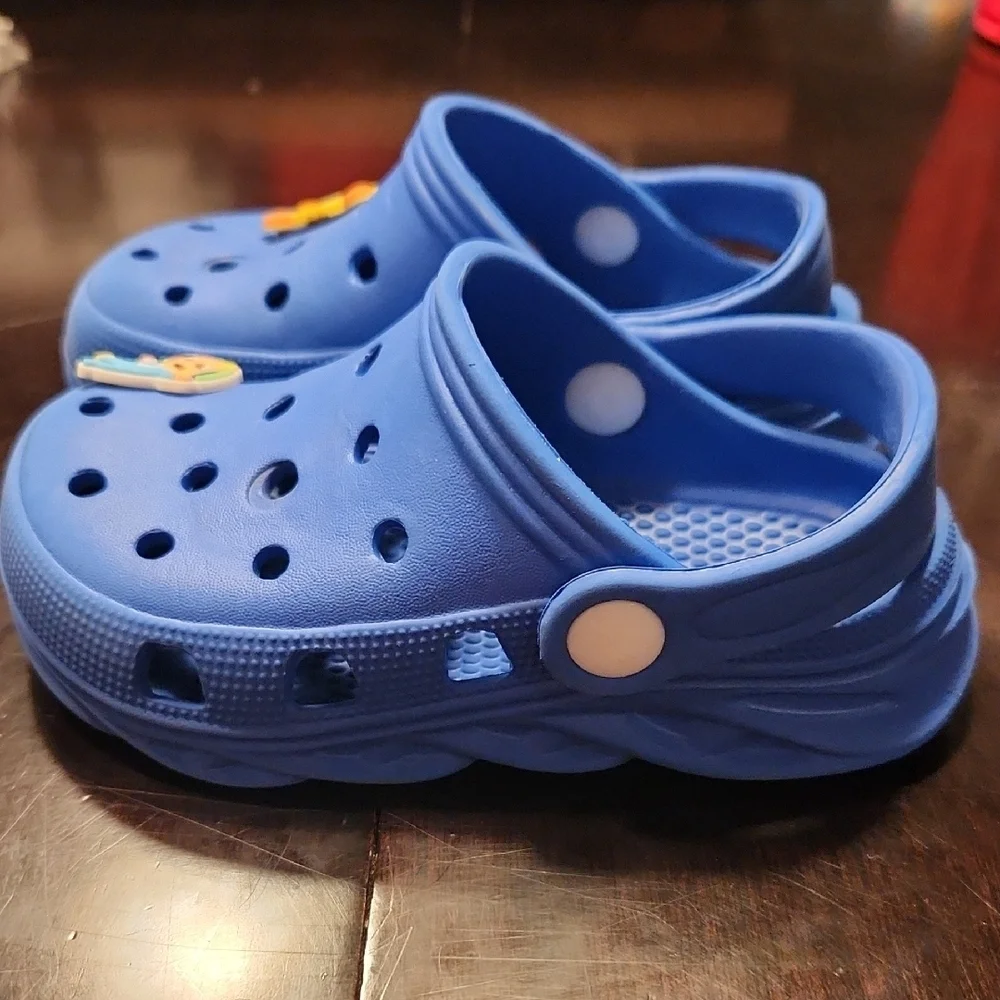 Blue Kids Clogs with Fun Charms